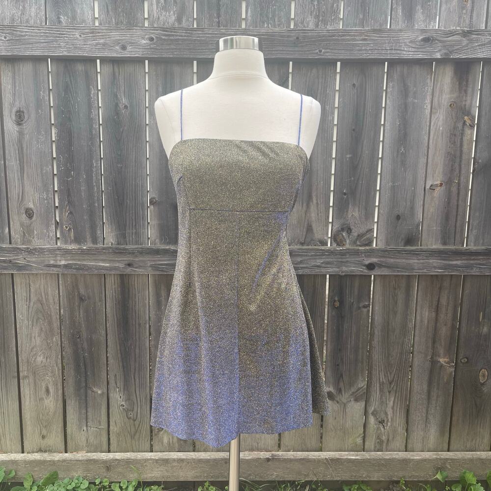 Pins & Needles from UO • Moonbeam Metallic Slip Mini Dress